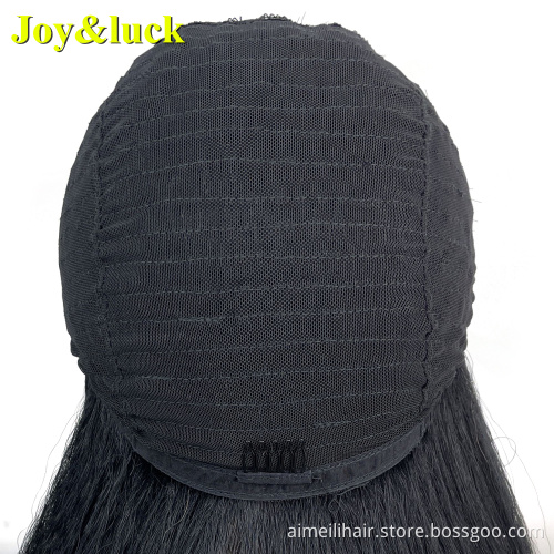 Wholesale Price High Quality Daily Wear Wig Soft Afro Kinky Headband Wigs  Black Ombre Brown Long Straight Synthetic Women Hair
